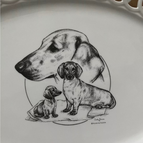 Large White 16” Decorative Dachshund Platter New - Picture 6 of 6